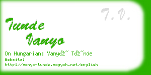 tunde vanyo business card